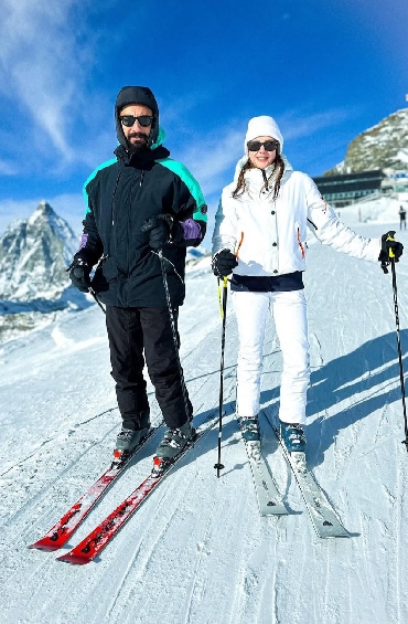 Alina Boz Ve Umut Evirgen Evlilik Yıl Dönümlerini İsviçre Alpleri'nde Kayarak Kutladı...